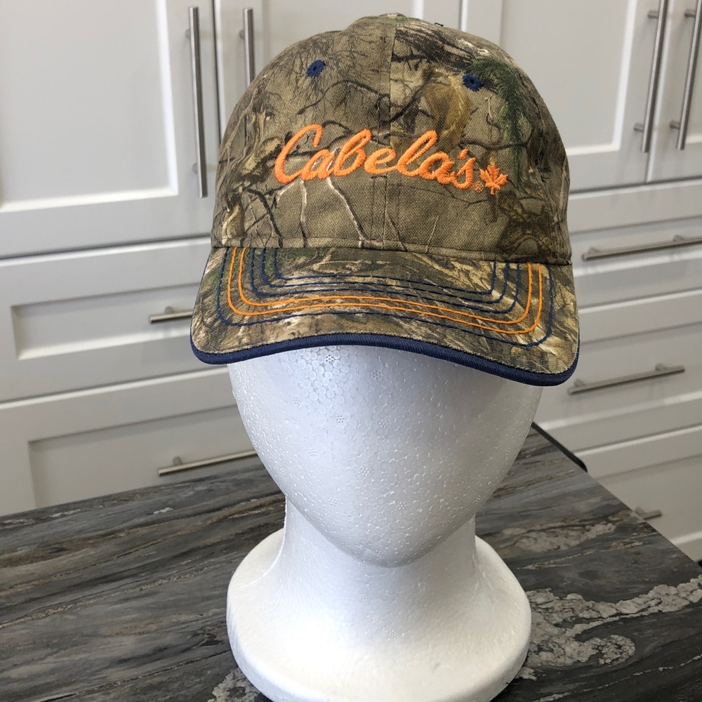 Cabela’s Youth Camo Baseball Cap | Orange Logo | Adjustable